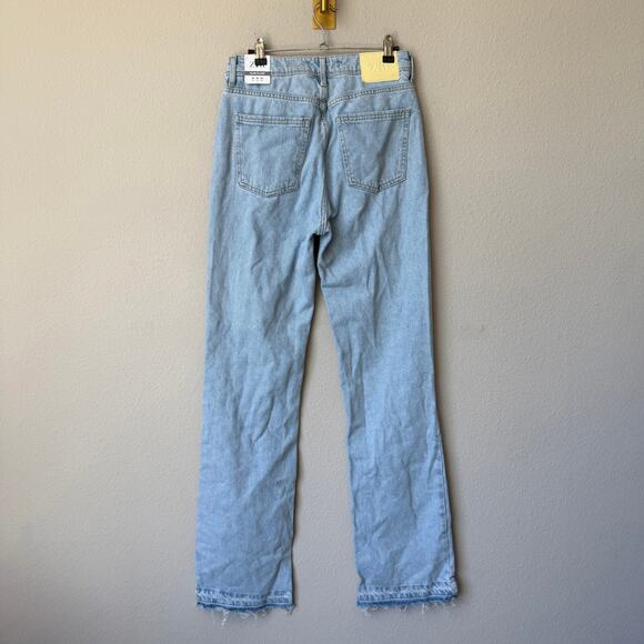 NWT NEW Zara Slim Flare Light Wash Raw Hem Jeans Size 6 - Picture 3 of 7